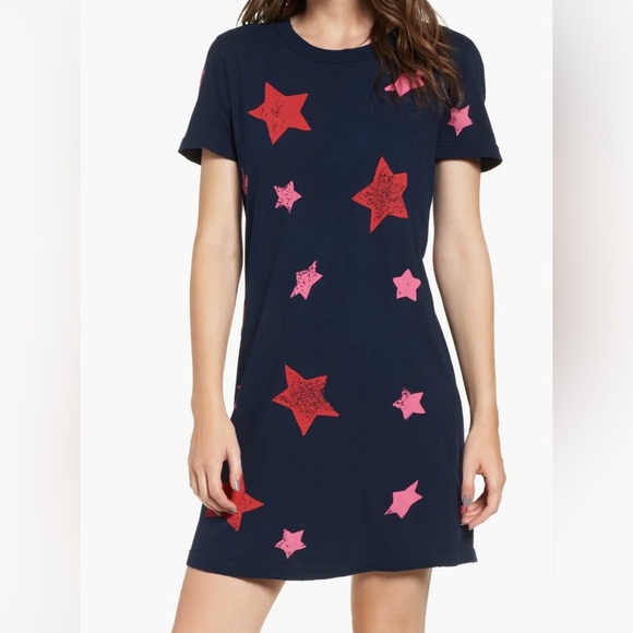 Current/Elliott Dresses & Skirts - Current Elliott Patriotic Star Dress Above Knee Short Sleeve Blue Red Size 0
